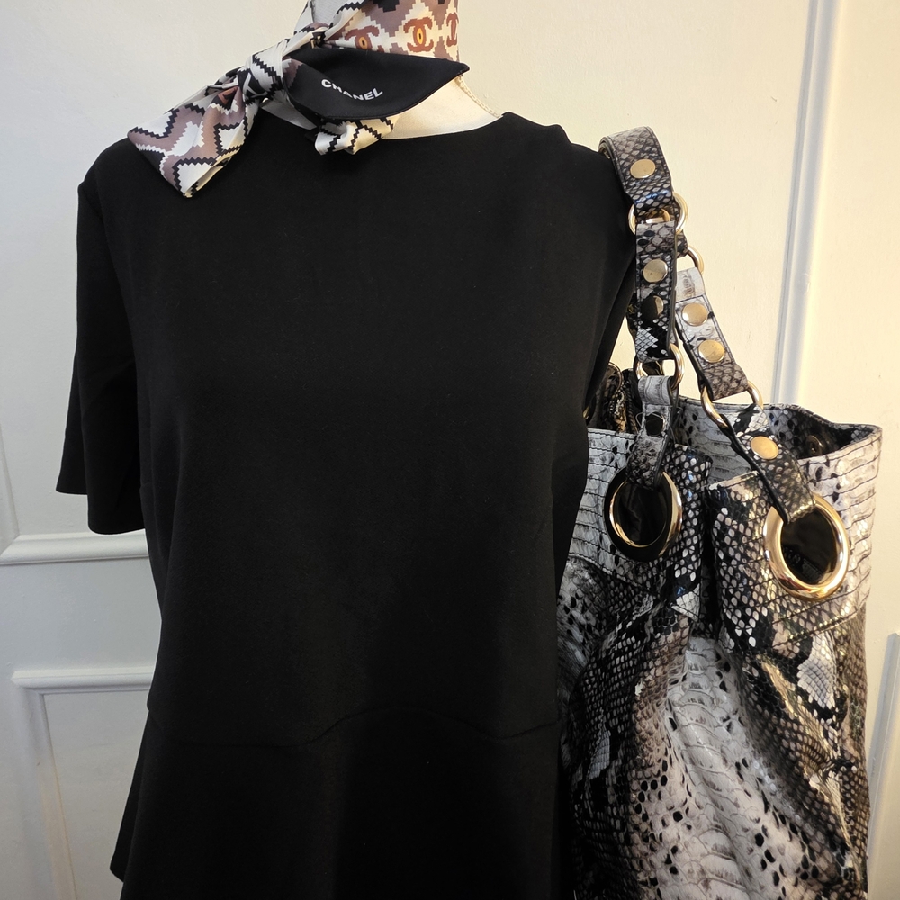 Steve Madden Snakeskin Tote Shoulder Bag | Gold Hardware | New